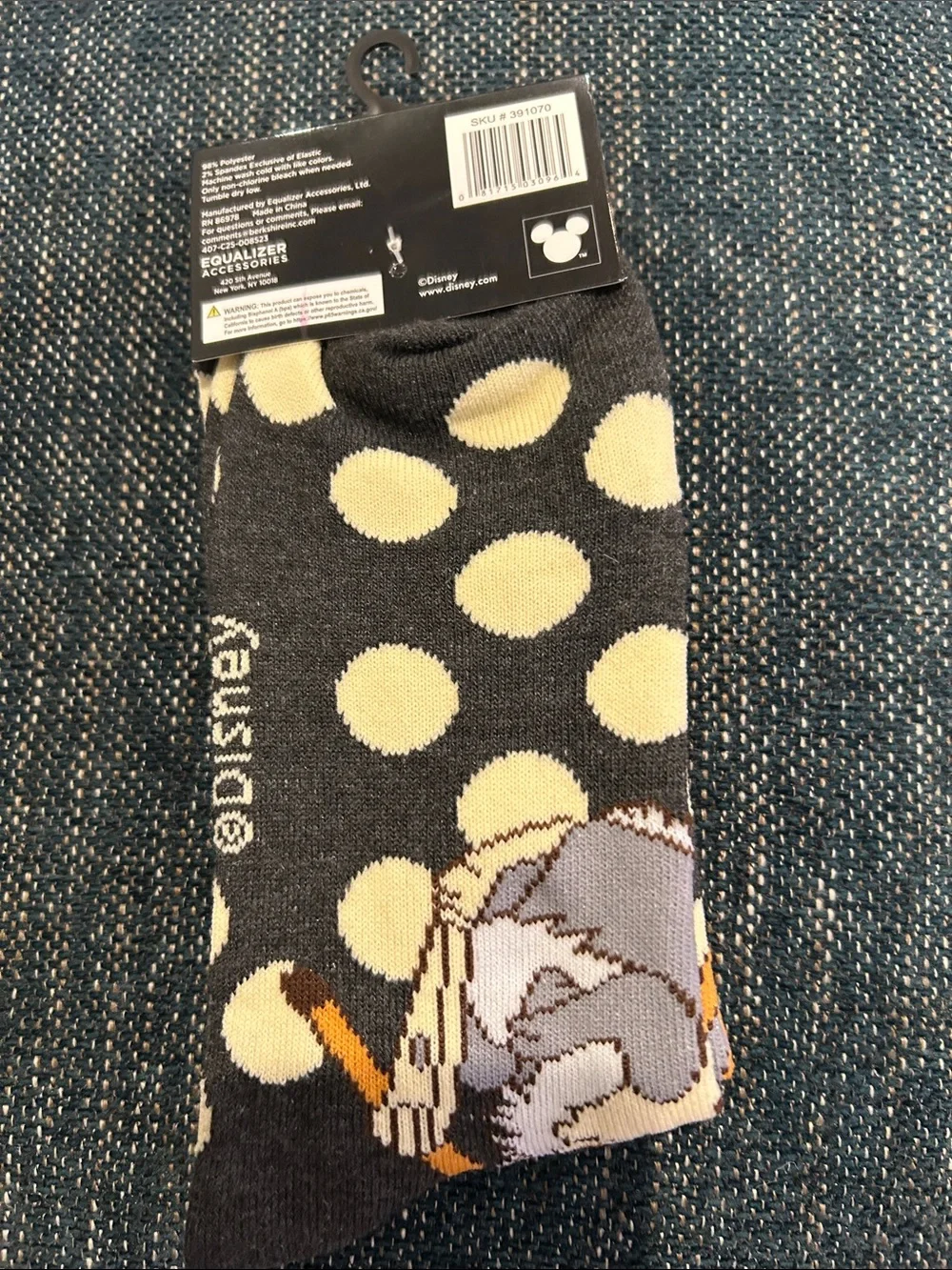 Disney Bambi Black & Cream Polka Dot Crew Socks